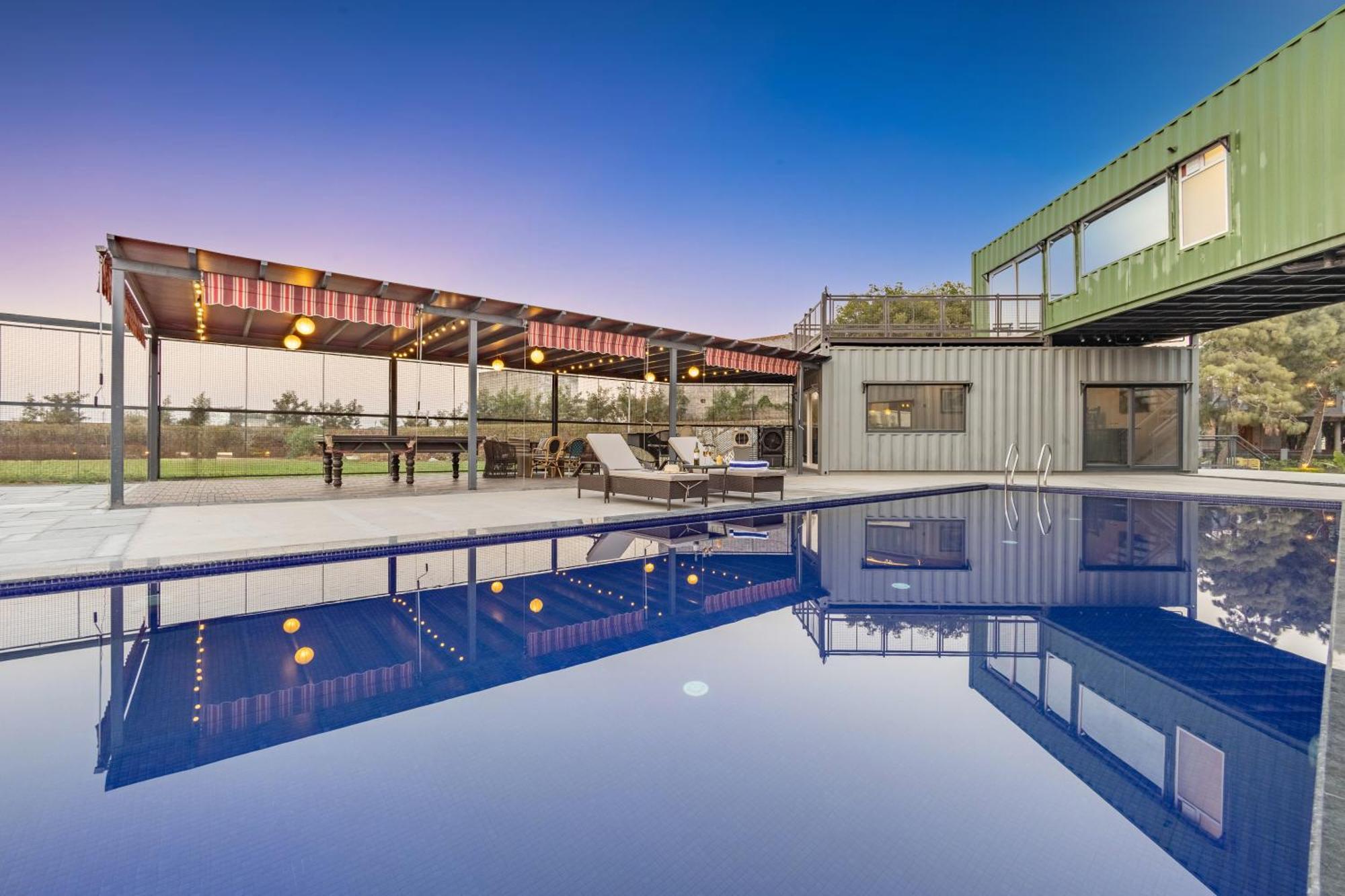 Dhauj Elivaas Hidden Oasis 4Bhk With Pool, Mud House & Container Houseヴィラ エクステリア 写真