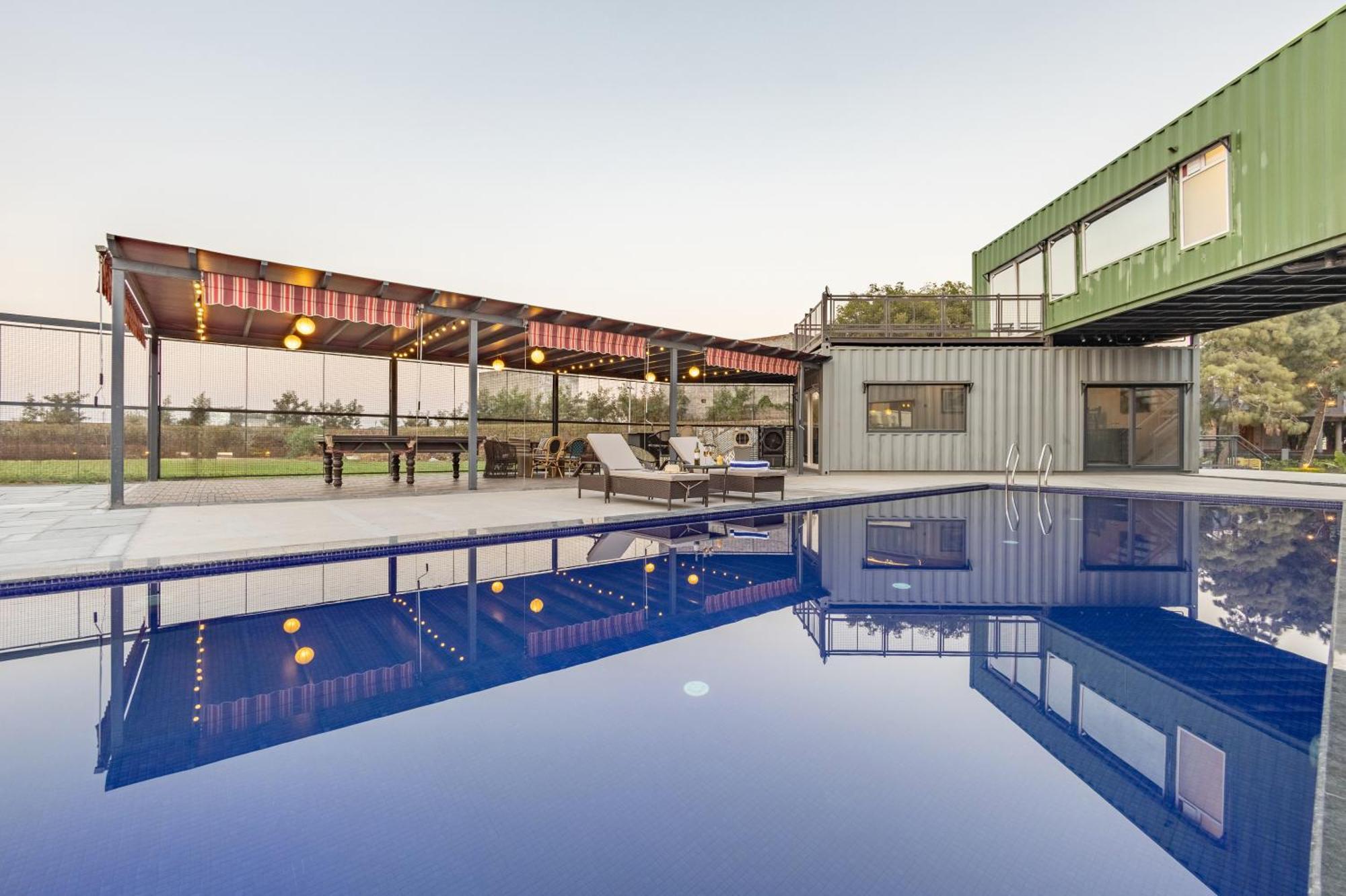 Dhauj Elivaas Hidden Oasis 4Bhk With Pool, Mud House & Container Houseヴィラ エクステリア 写真