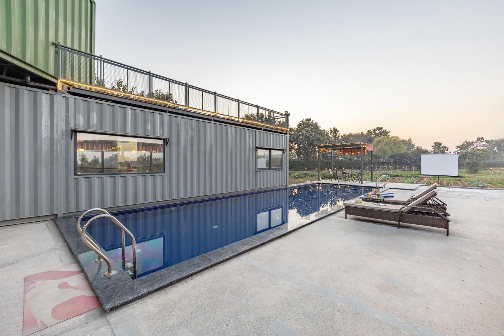 Dhauj Elivaas Hidden Oasis 4Bhk With Pool, Mud House & Container Houseヴィラ エクステリア 写真